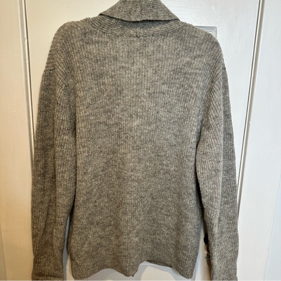 VINTAGE LINE OF TRADE‎ GREY HEATHER 100% SHETLAND WOOL CARDIGAN SWEATER SIZE M - Picture 4 of 5